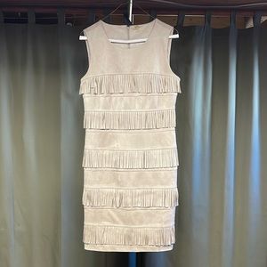 CALVIN KLEIN Suede Fringe Dress